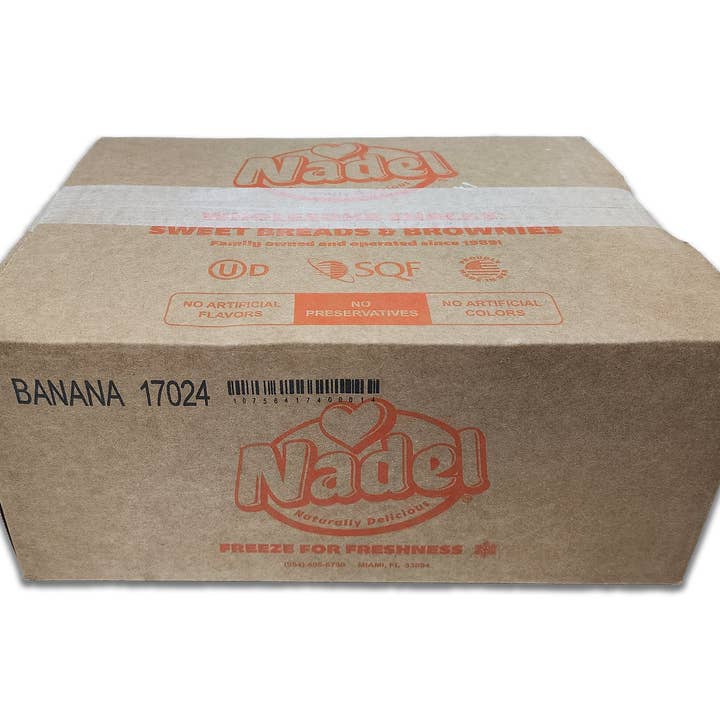 Nadel - Naturally Delicious - Wholesale Cake - Banana Walnut Bread, 24/4 oz Grab&Go Cake Slices