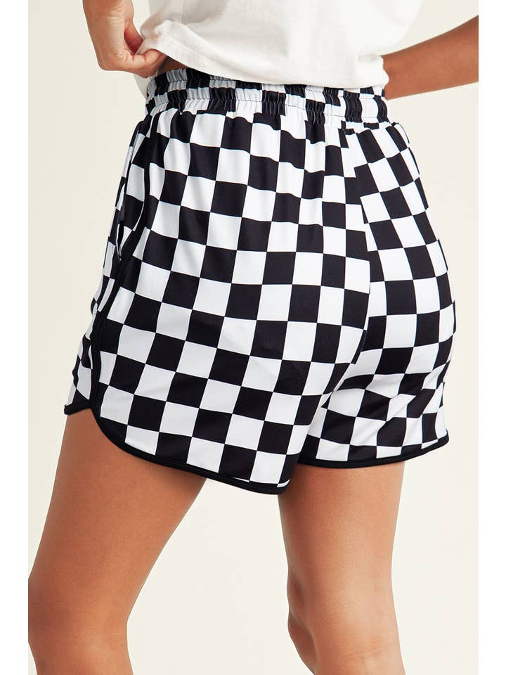 Little Daisy Closet - Wholesale Shorts - Women's - LDC Checkered Drawstring Casual Shorts3