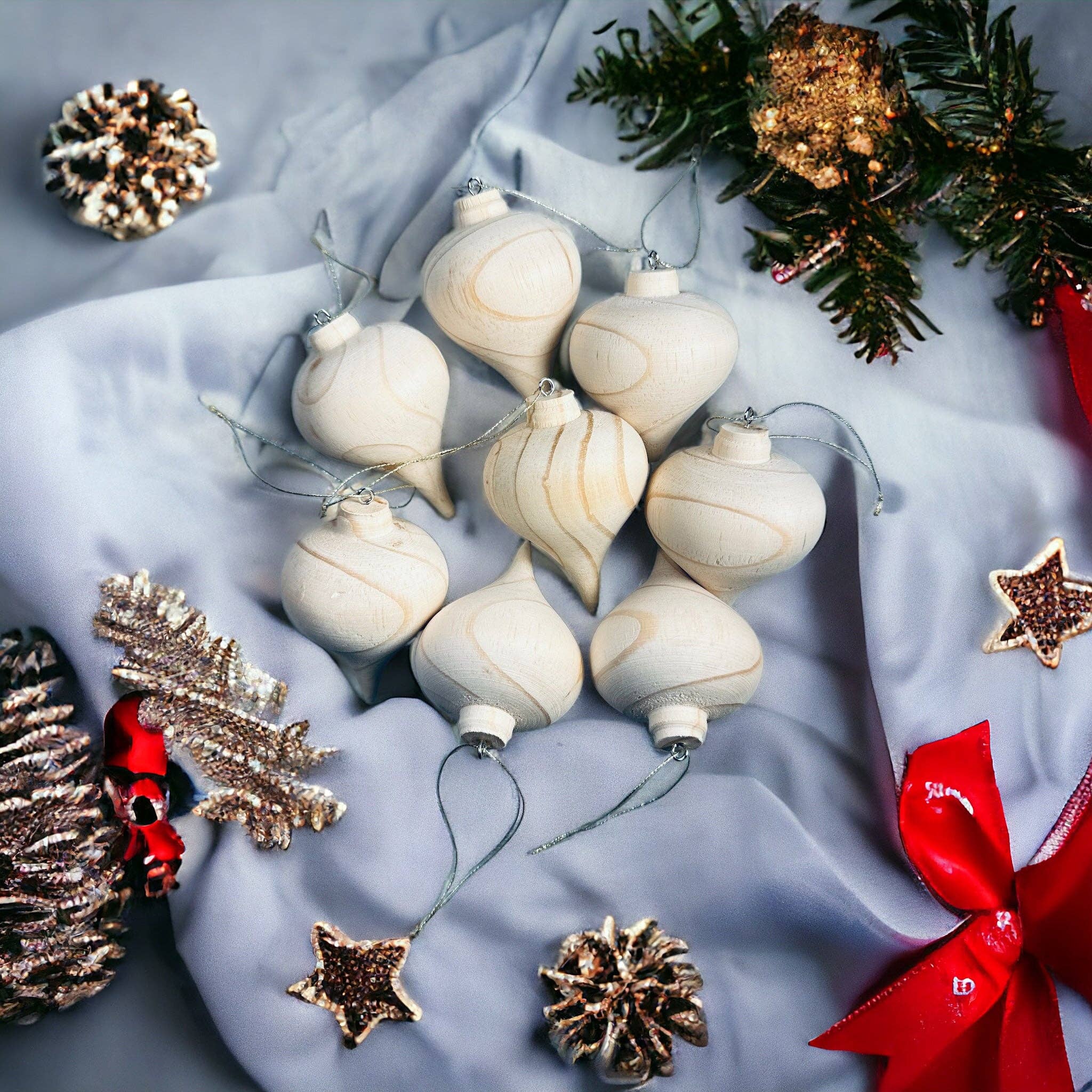 The African Home Goods - Vendita all'ingrosso Set di decorazioni  - Ornamenti tradizionali in legno intagliato, decorazioni o decorazioni festive, naturali2