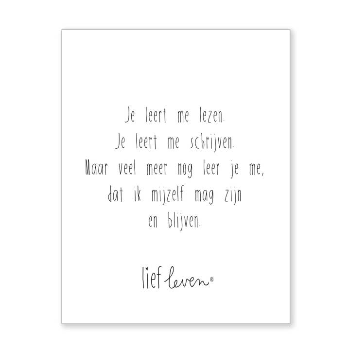 Mini poster You Teach Me to Read for wholesale by Lief Leven