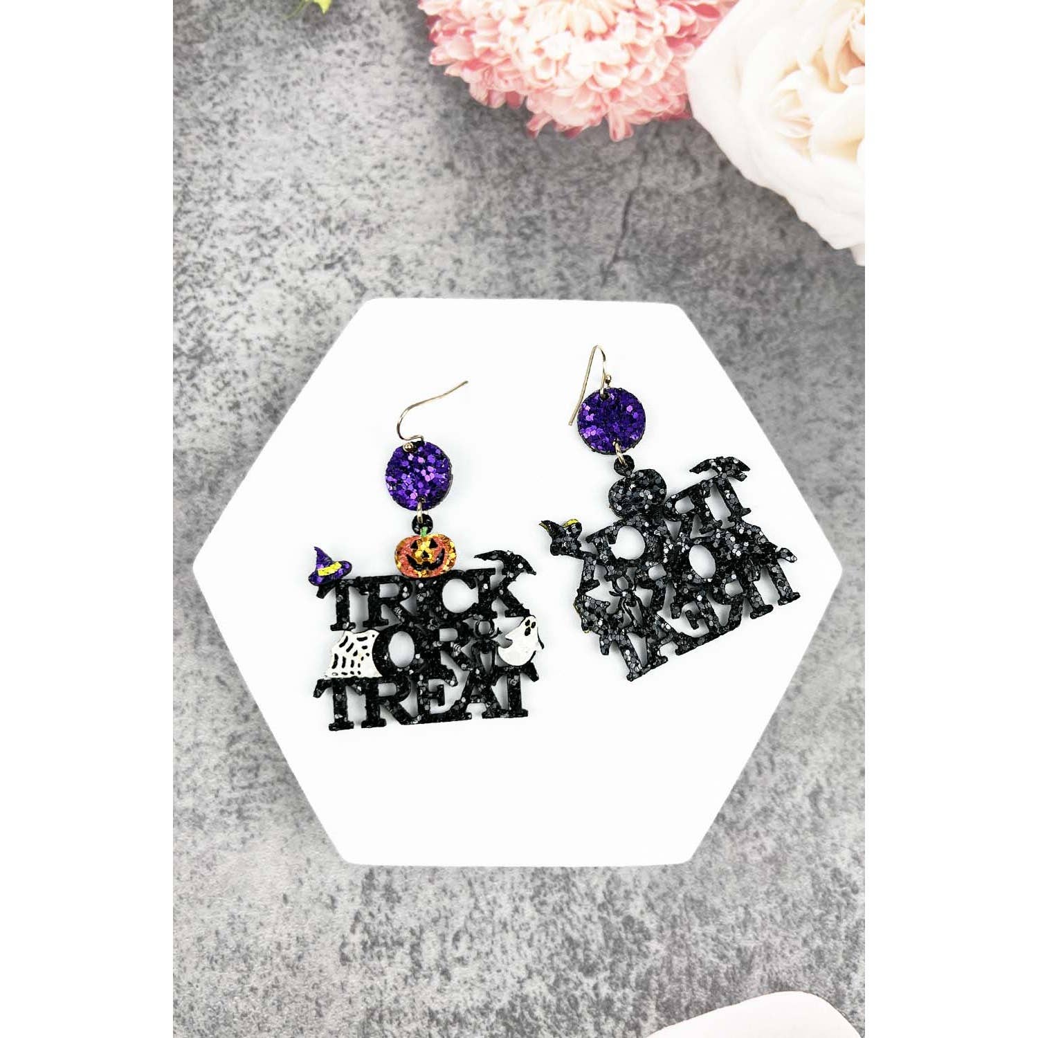 JHP Collection - Wholesale Dangle Earrings - HALLOWEEN PUMPKIN WITH HAT TRICK OR TREAT EARRING4