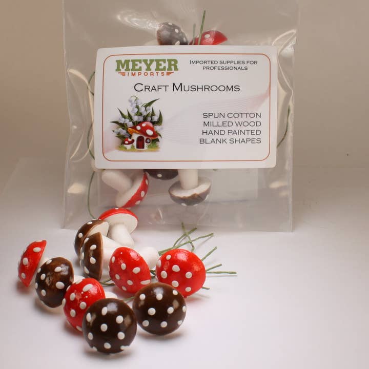 Red & Brown Mix - Large 3/4" Spun Cotton - 10 pcs - 218-0117 for wholesale on Faire3