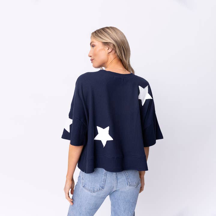 Love in Faith - Wholesale Knit Top - Women's - God Shed His Grace Waffle Knit Boxy Tee5