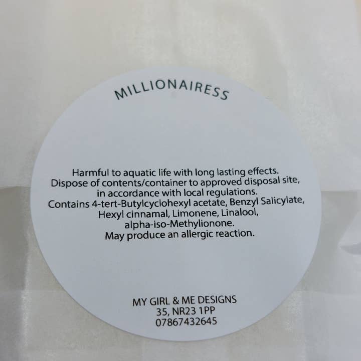 My Girl and Me designs – wholesale Wax melt – Wax melt snap bar, Millionairess1