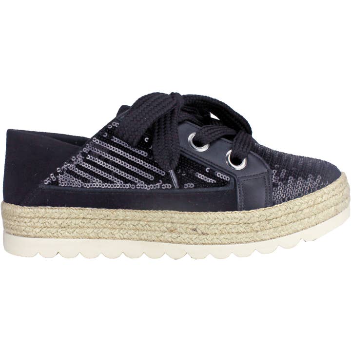 Love Rio - Wholesale Lifestyle Sneakers - Women's - Sequins Sneakers Black 396066