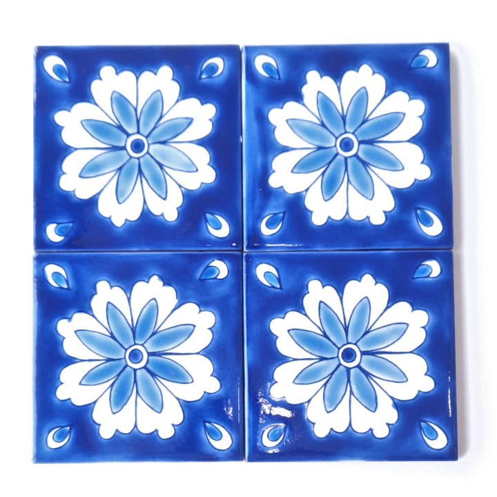 Dyari - Venta al por mayor Azulejos - BLUE 1 | Baldosa cerámica decorativa pintada a mano 4"x4" (10x10cm)