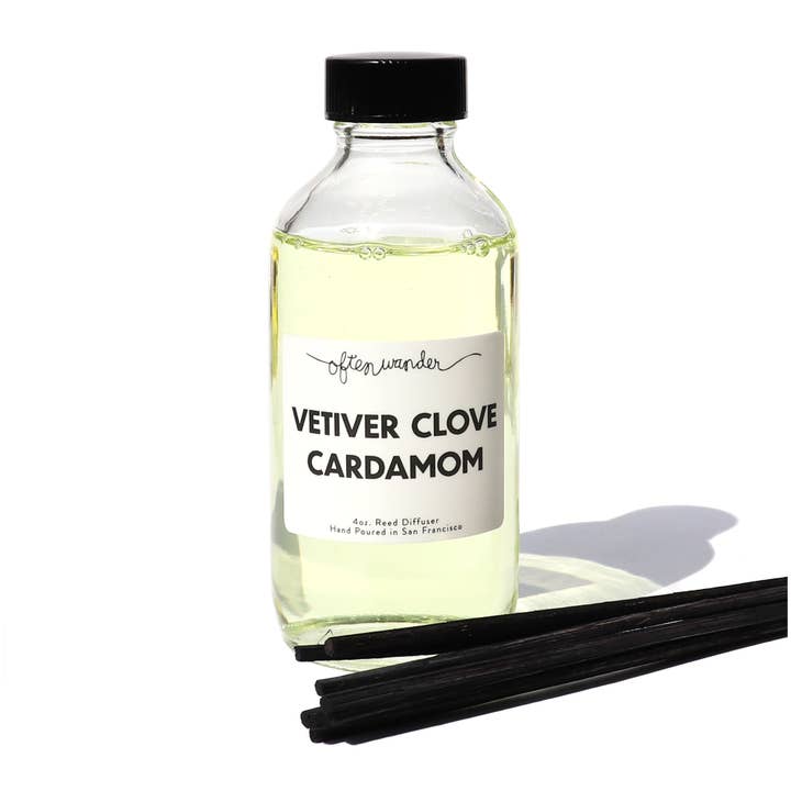 Vetiver Clou de girofle Cardamome - Diffuseur à roseaux - 4 oz pour la vente par Often Wander
