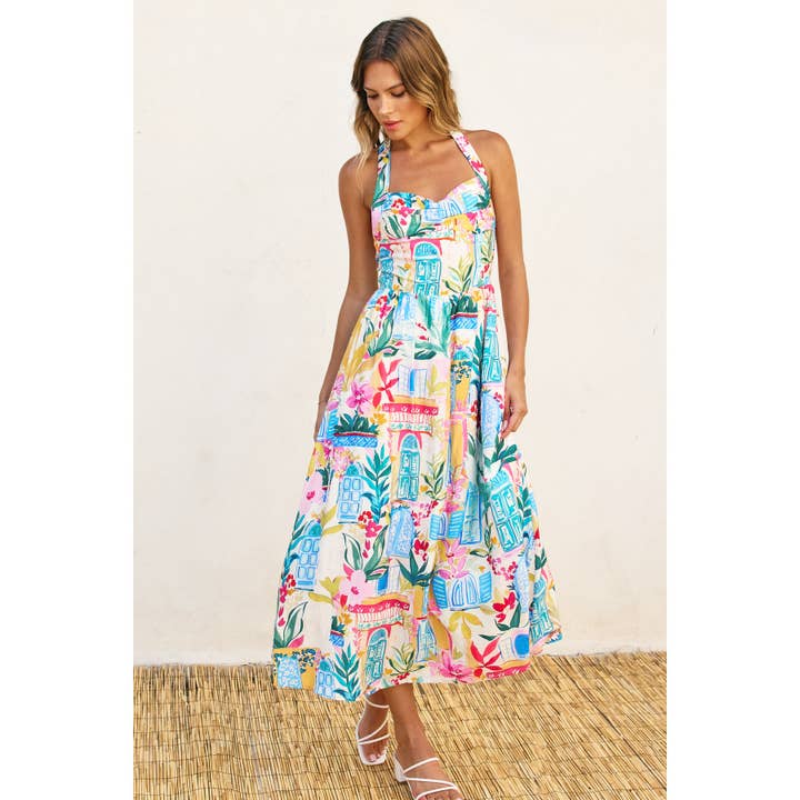 Robe midi à col licou d'été longue (1) pour la vente par Dress Forum