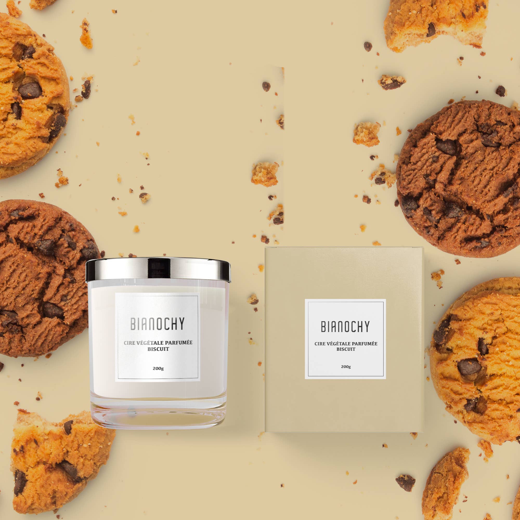 Bougie Parfumée Biscuit I Cire Végétale I Bianochy®