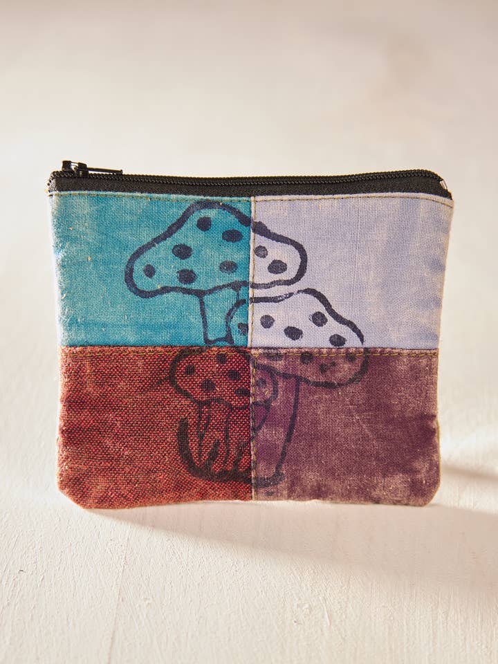 Patchwork Mushroom Purse for wholesale by Namaste