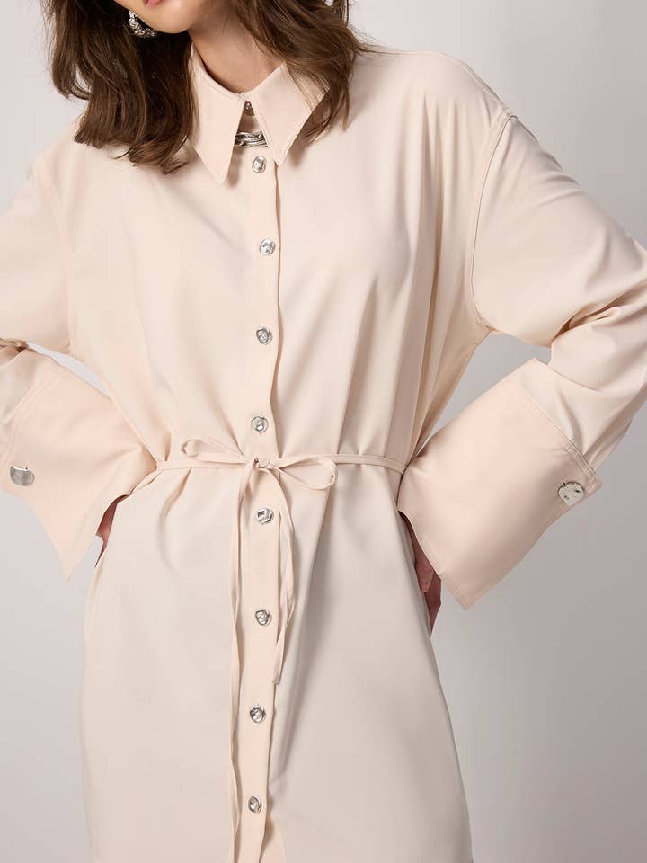 CAMISA CON CINTURÓN Y PUÑOS LLAMATIVOS - MEZCLA DE VISCOSA para venta al por mayor de Touché Privé