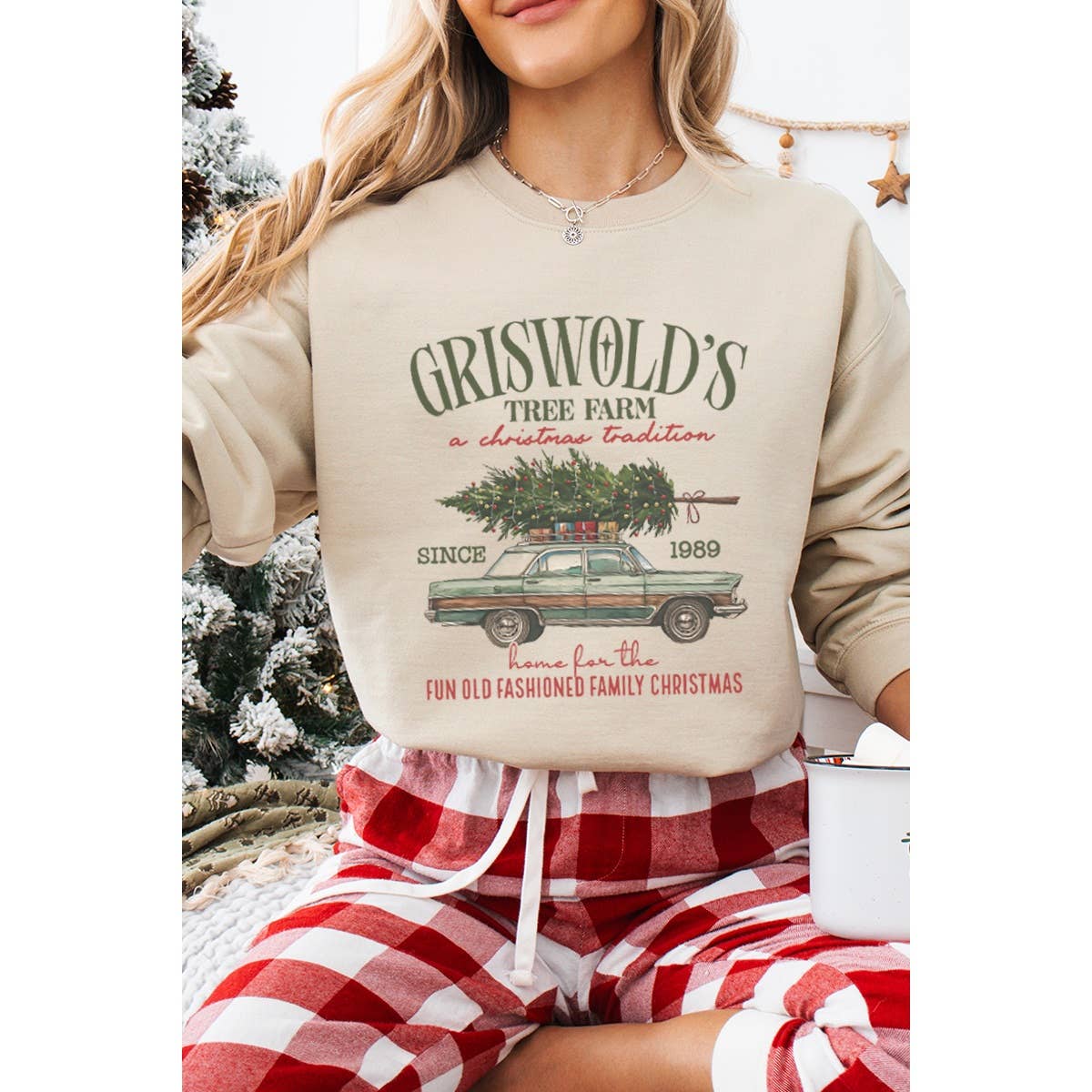 Illustrated Society – wholesale Sweatshirt - Dam – GRISWOLDS TREE FARM VINTAGE GRAFISKA TRÖJOR2