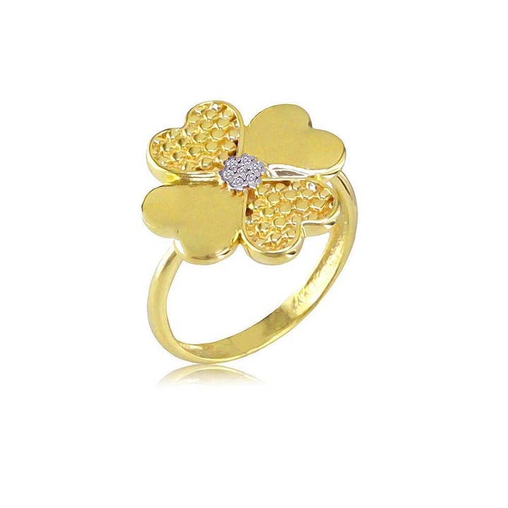 Bague CZ finie en or jaune 18 carats, bijoux pour femmes 13998 pour la vente par Gio Fantato