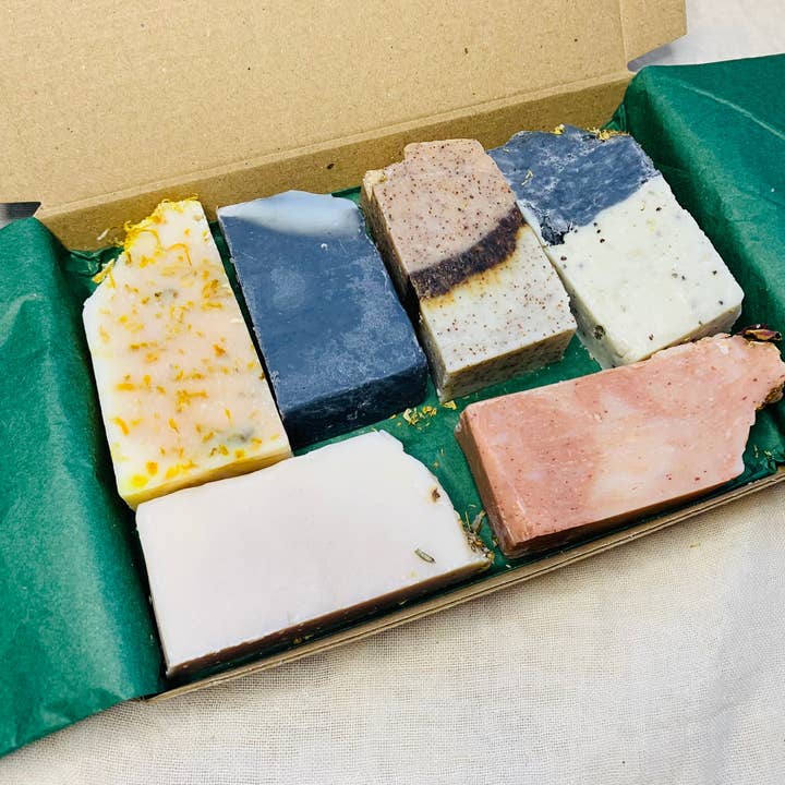 Natural Mini Handmade Soap Bar Sampler Gift Set for wholesale by Naturally Soapful