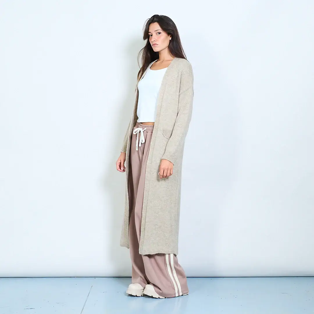 AMELÉ - Wholesale Cardigan - Women's - Long cardigan in maxi comfort knit0