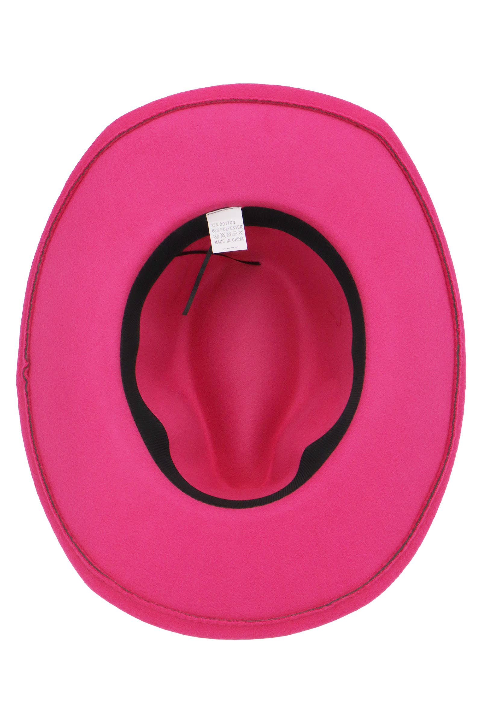 Cap Zone - Venta al por mayor Sombrero cowboy - Unisex - Sombrero vaquero de fieltro sólido con banda de borlas costeras rosas14