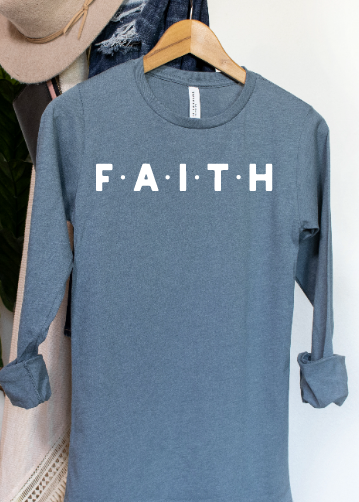 Tron Tron Graphic Wear - Vente T-shirt sérigraphié – femme - Tee à Manches Longues Faith #3184