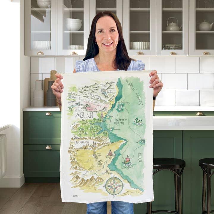 Elizabeth Wade Studio - Wholesale Tea Towel - Aslan Tea Towel1