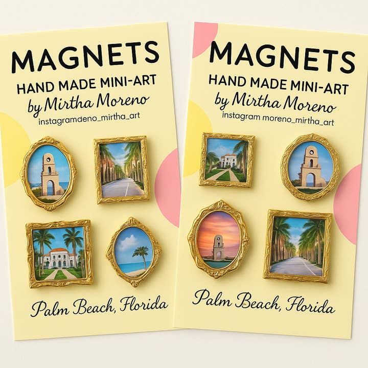 Art in your Palm - Wholesale Magnet - Palm Beach Magnets (Set of 4)