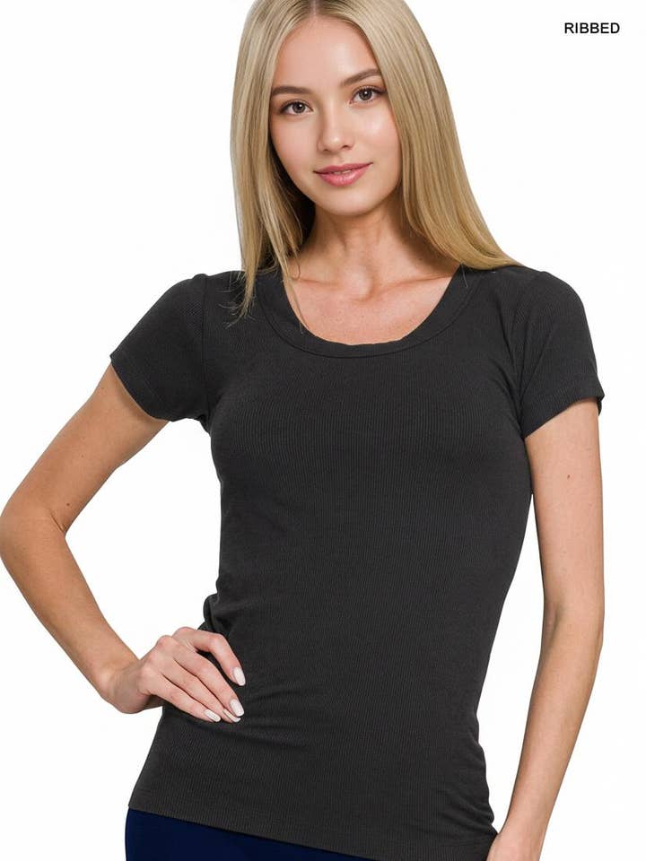 ..SI-27227 Ribbed Short Sleeve Tee for wholesale by 42POPS