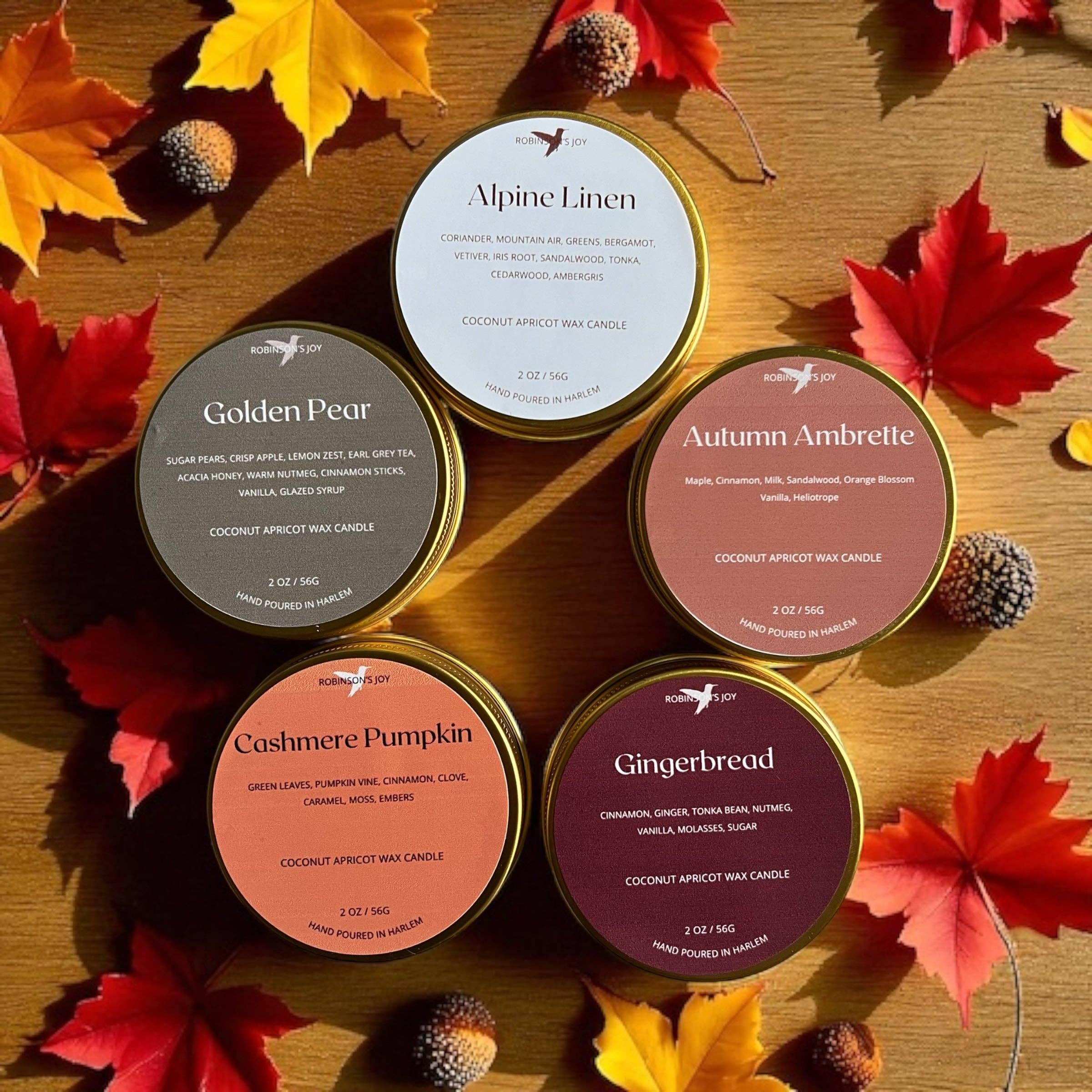 ROBINSON'S JOY - Wholesale Travel Candles - Gingerbread 2oz Candle- Fall Collection 20252