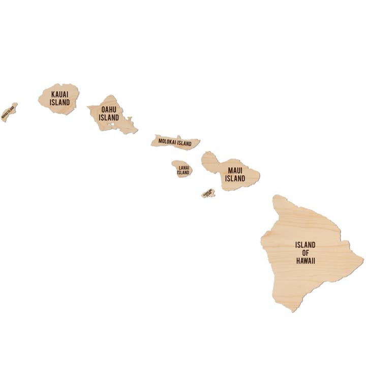 Hawaii County Map Wall Hanging - Crafted from Cherry or Maple Wood for wholesale by LazerEdge