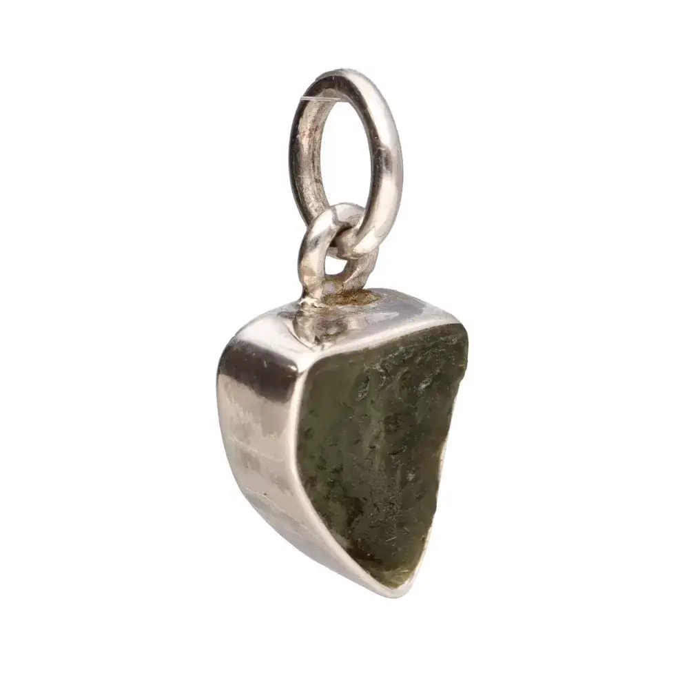 Vives de la Cortada S.L - Vente Breloques/médailles personnalisées - Pendentif Biseau en Moldavite en Argent Sterling 925 (1 - 1,9g)1