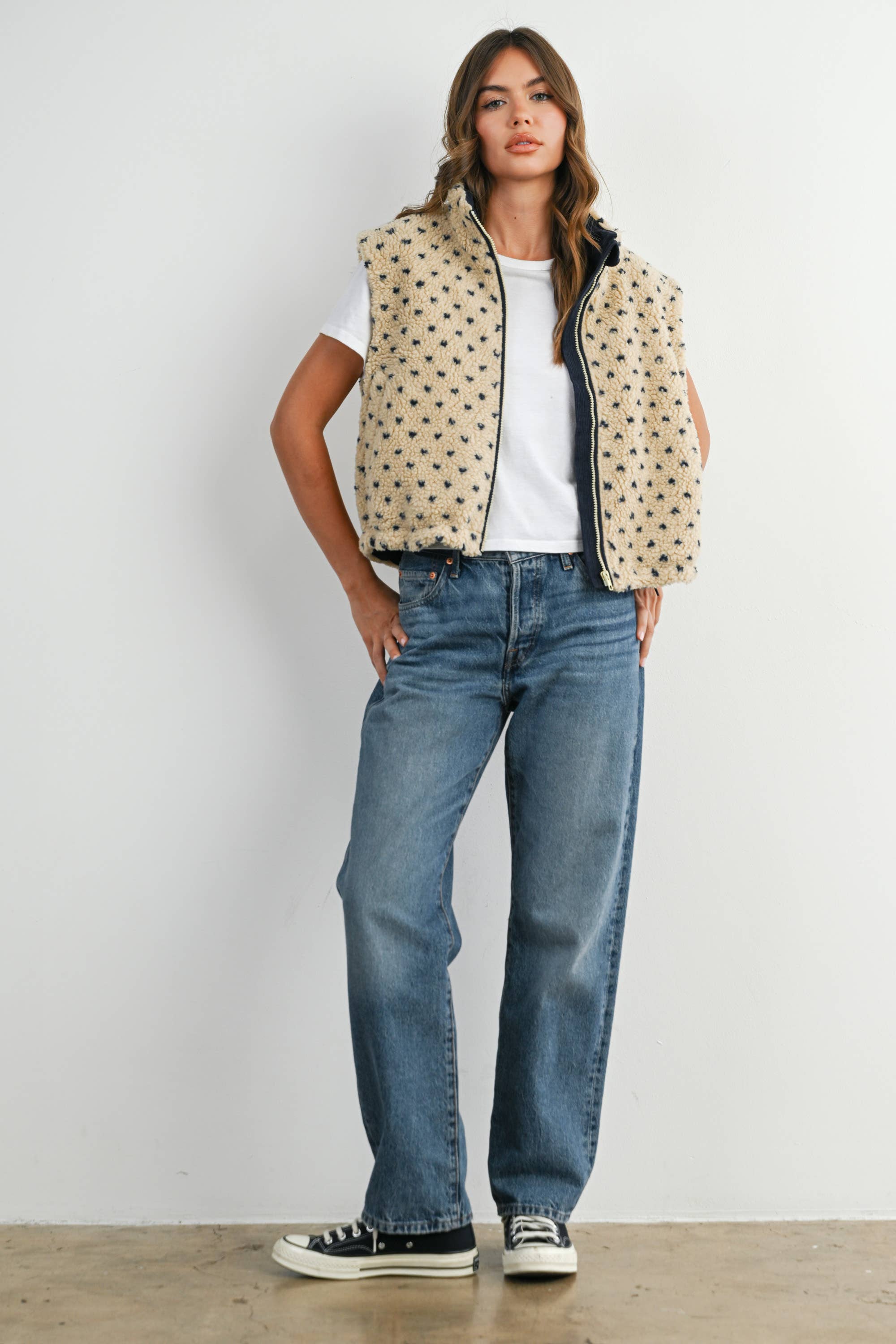 BUTTERMELON - Wholesale Jacket - Women's - Floral Fleece Sleeveless Vest - BMJ784919