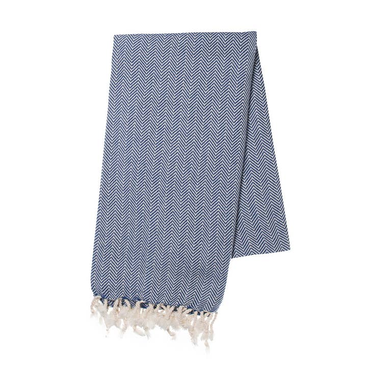 ZIGZAG Weave 39×70" Navy for wholesale by Buldano