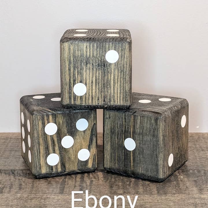 Jumbo Wood Dice 3.5" for wholesale by Rustic Fox Workhop