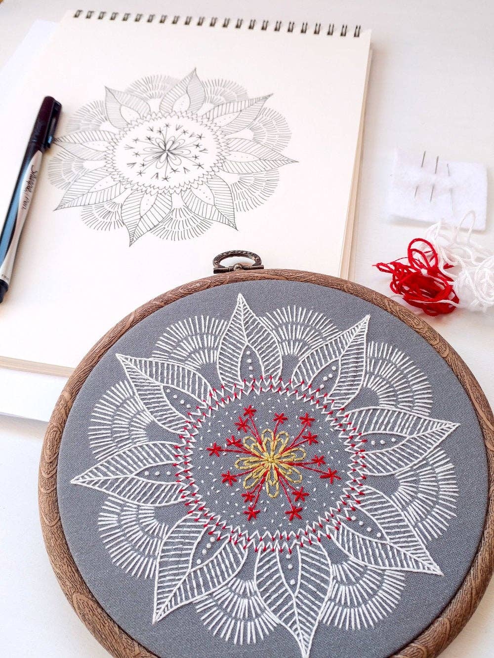 cozyblue handmade – Engroshandel Broderitilbehør – efterår mandala broderi kit7
