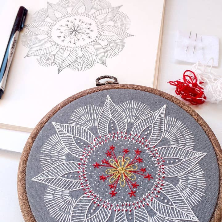 cozyblue handmade – Engroshandel Broderitilbehør – efterår mandala broderi kit7