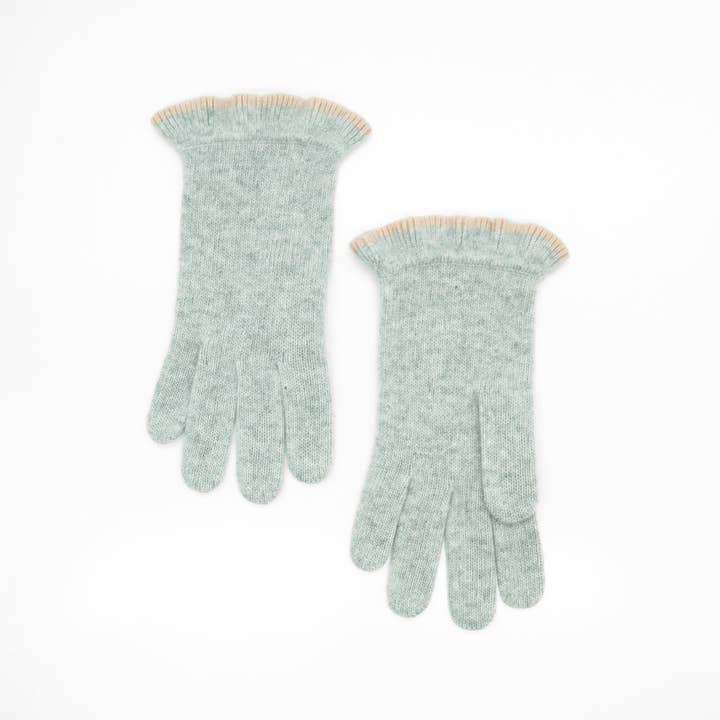 Cashmere ruffled gloves for wholesale by Portolano