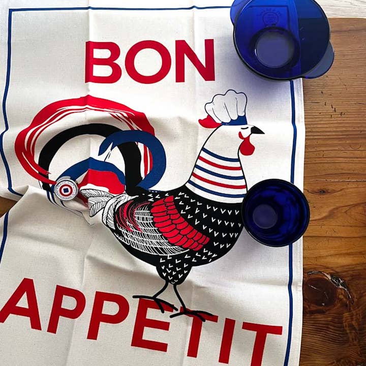 Bonjour, Bon Appetit Tea Towels for wholesale by Clémentine Boutique