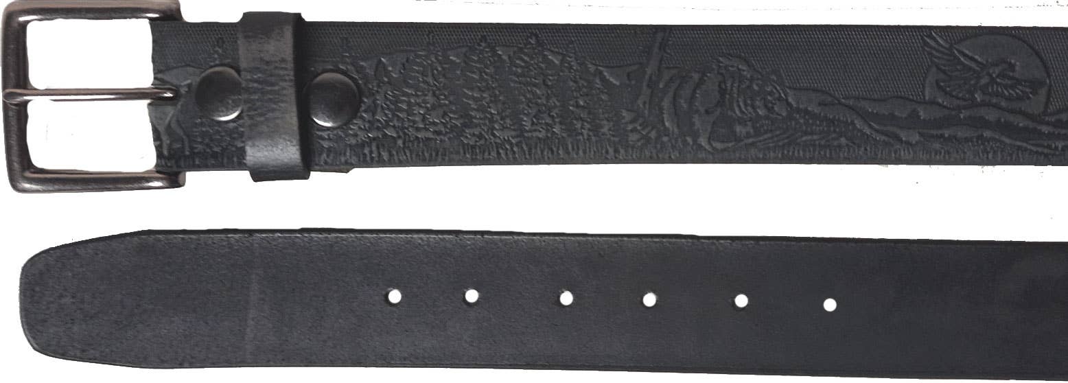 IGI CANADA – Cinto - Unissexo por atacado – CINTO EM RELEVO EM COURO GENUÍNO 40MM FOREST #10401