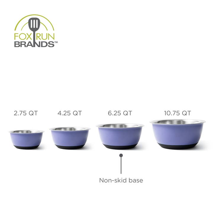 Fox Run Brands – Engroshandel Bageskål – Fox Run lilla blandeskål i rustfrit stål, 2,75 liter7