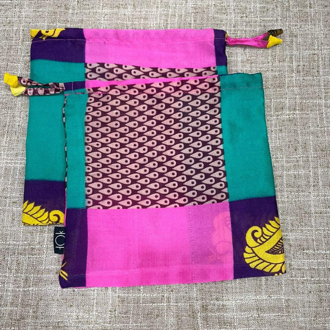 House of Kraft Jewelry & Accessories - Wholesale Gift Bag Set/Pack - Gift Pouches | Upcycled Silk Pouch | Pack Silk Gift Pouch16