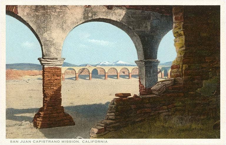 Found Image Press – Engroshandel Klistermærke – Klistermærke CM-13 Buer, San Juan Capistrano Mission0