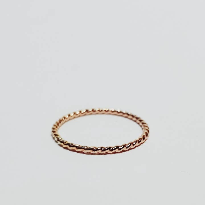Dainty Rope Ring - 14k Yellow Gold Filled - Stacking Ring for wholesale by Kuriosities