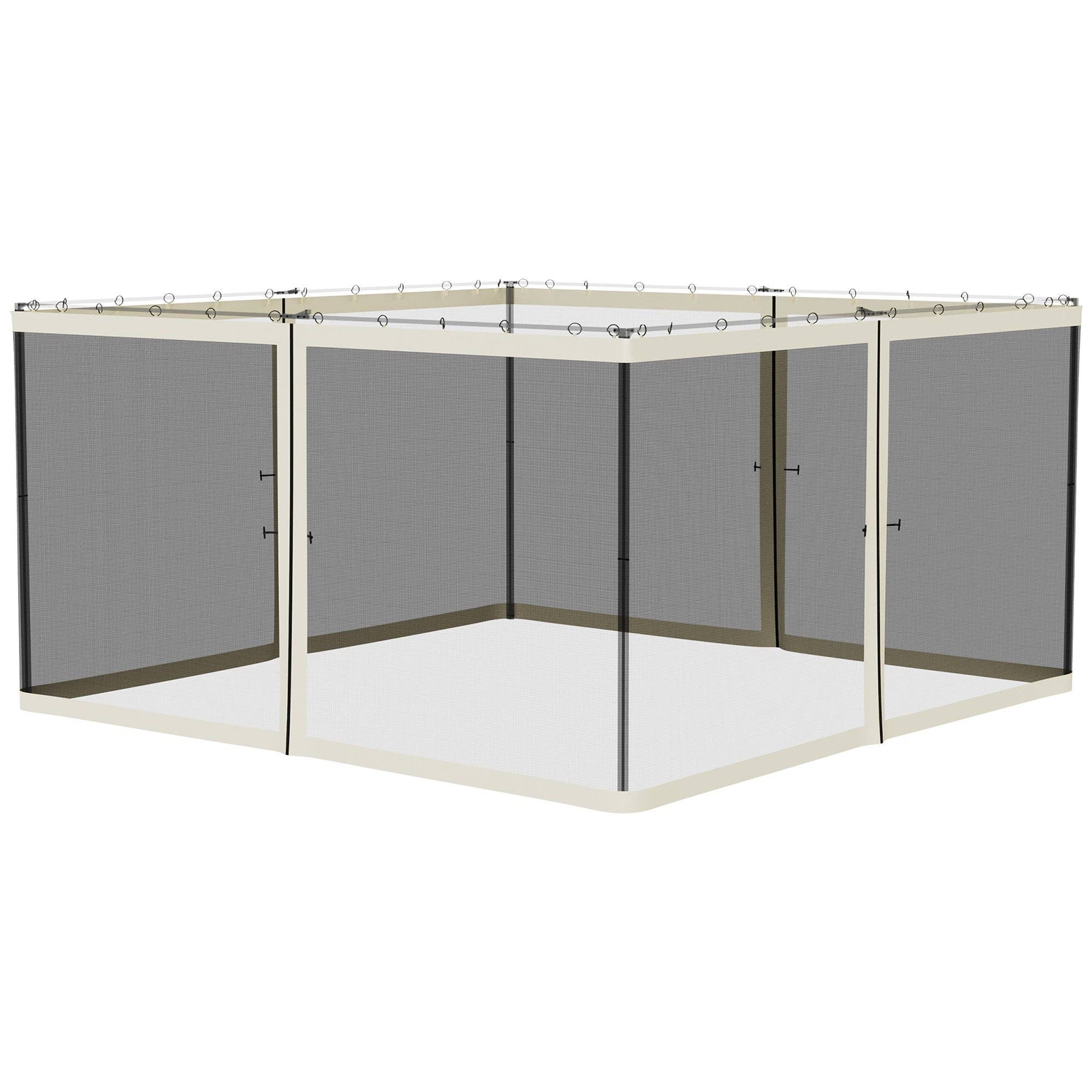 39F Inc. - Wholesale Outdoor Ornament/Decor - 13x13 FT Cream Mesh Sidewalls for Patio Gazebos0