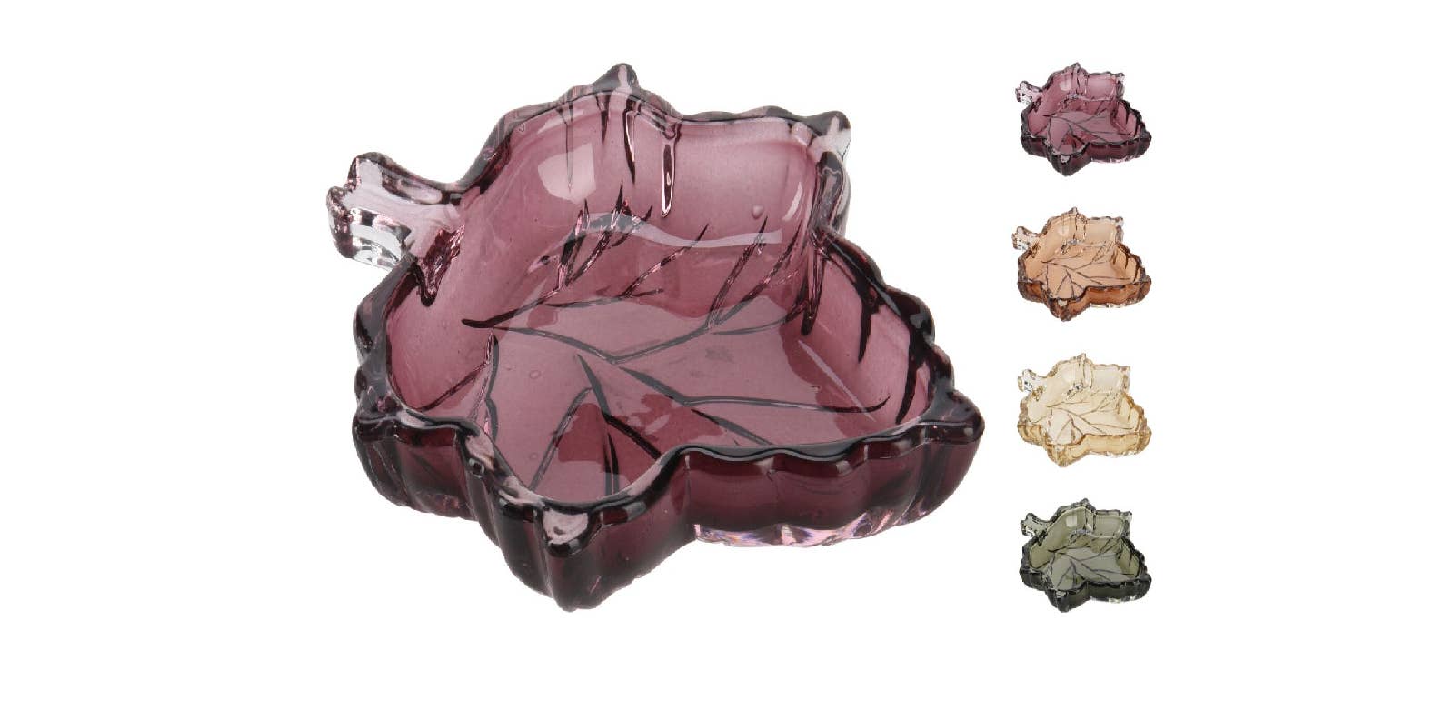 DRYdecorations - Wholesale Decorative Tabletop Object - Glazen schaaltjes in blad vorm