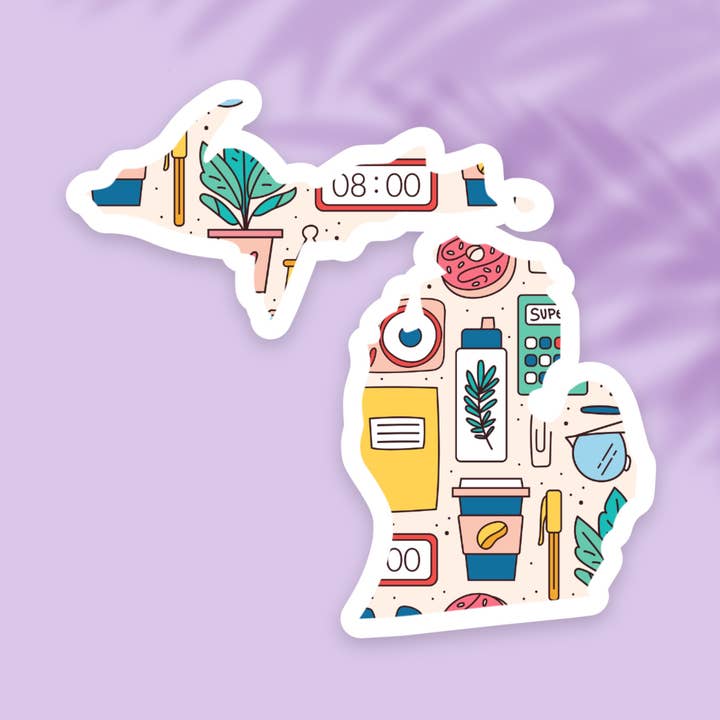 Michigan Back to School State Sticker for wholesale by The State Stickers