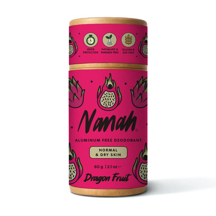 Dragon Fruit Aluminum-Free Deodorant For Dry & Normal Skin | Made in Mexico | Plastic-Free | Vegan | 2.12 oz (60 g) for wholesale by Nanah Mexico