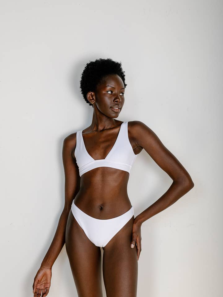 Tofino Bikini Top - White (reversible) for wholesale by Prairie