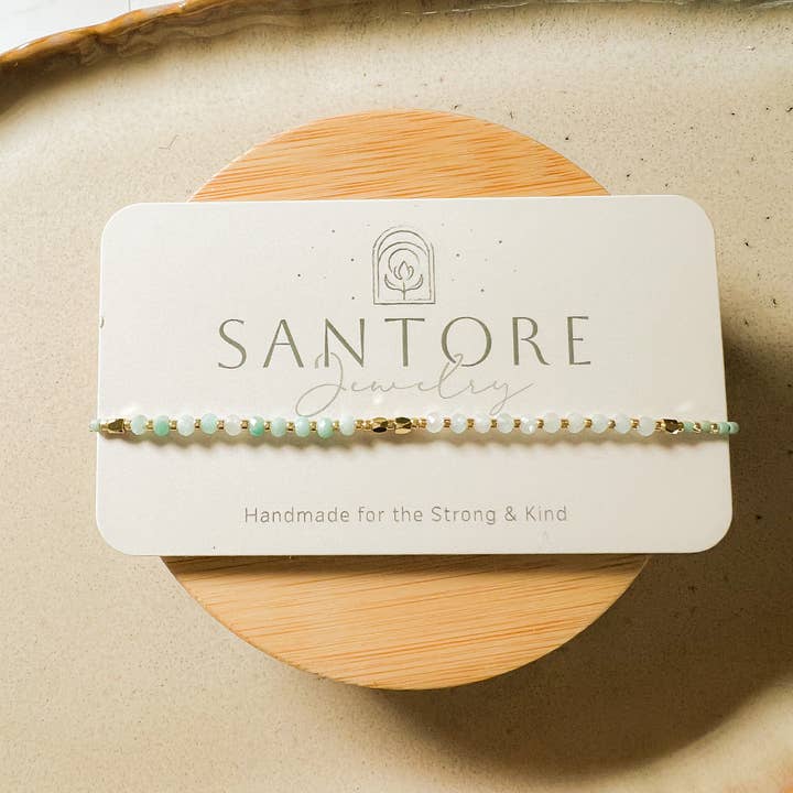 Santore Jewelry Company - Wholesale Beaded Bracelet - Lulu: Gemstone and Seed Bead Thread Bracelet - Adjustable1