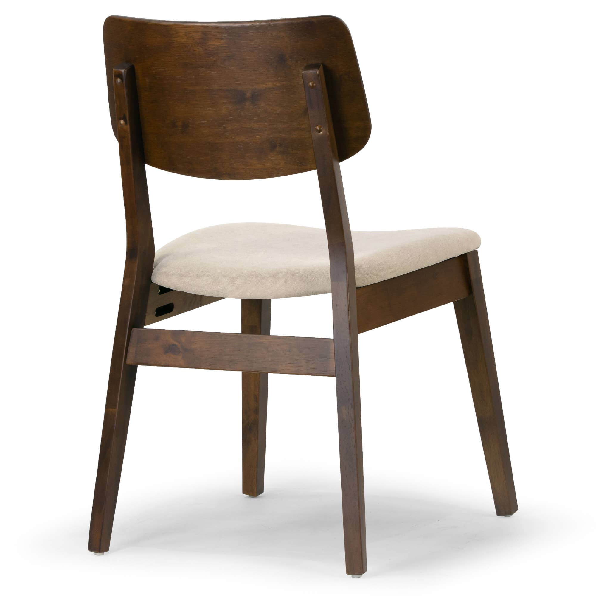 Glamour Home - Wholesale Chair - Set of 2 Astin Dark Brown Wood Chair with Beige Fabric Seat6