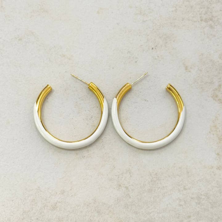 Cassette Barcelona - Wholesale Hoop Earrings - Velda Enamel Hoop Earrings 1