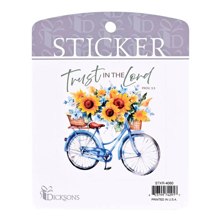 Pegatina Floral Bicicleta Confía en el Señor para venta al por mayor de Dicksons