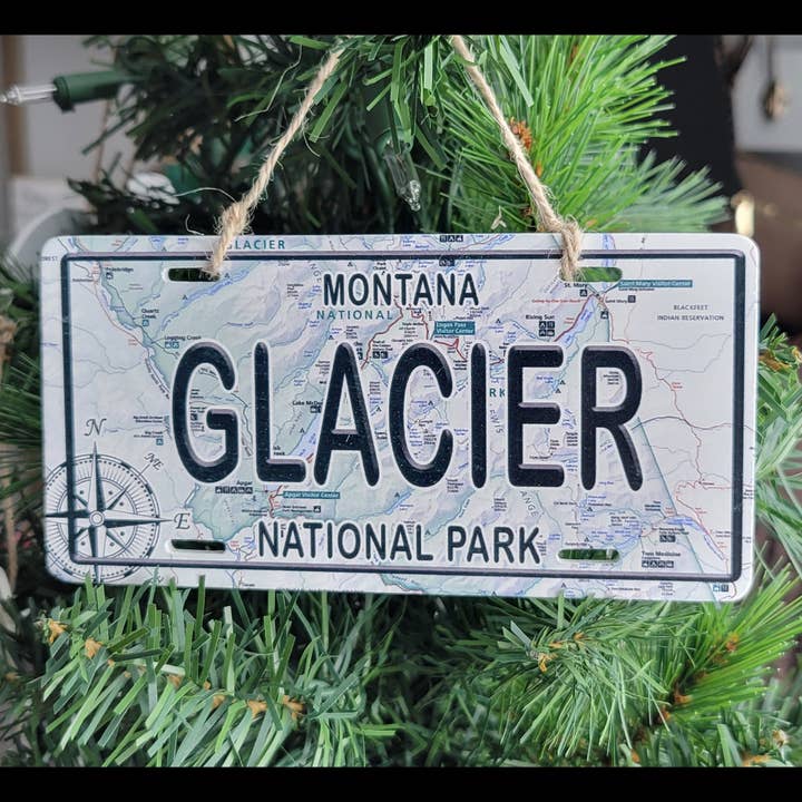 Map Mom - Wholesale Ornament - Outer Banks, NC Wood License Plate Ornament with Map