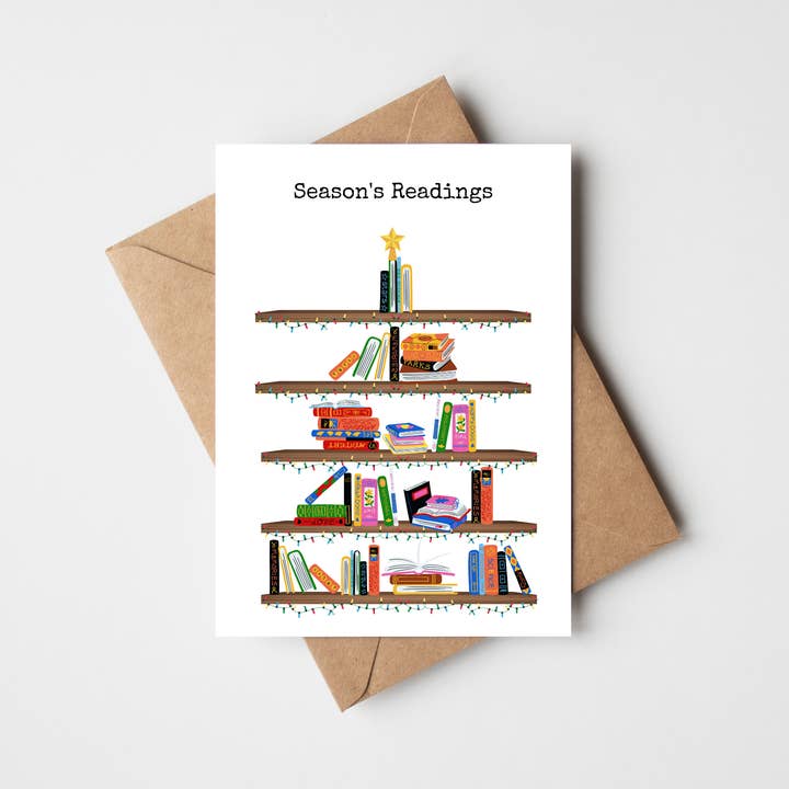 Seasons Reading Holiday Card for wholesale by MadiCantStopReading